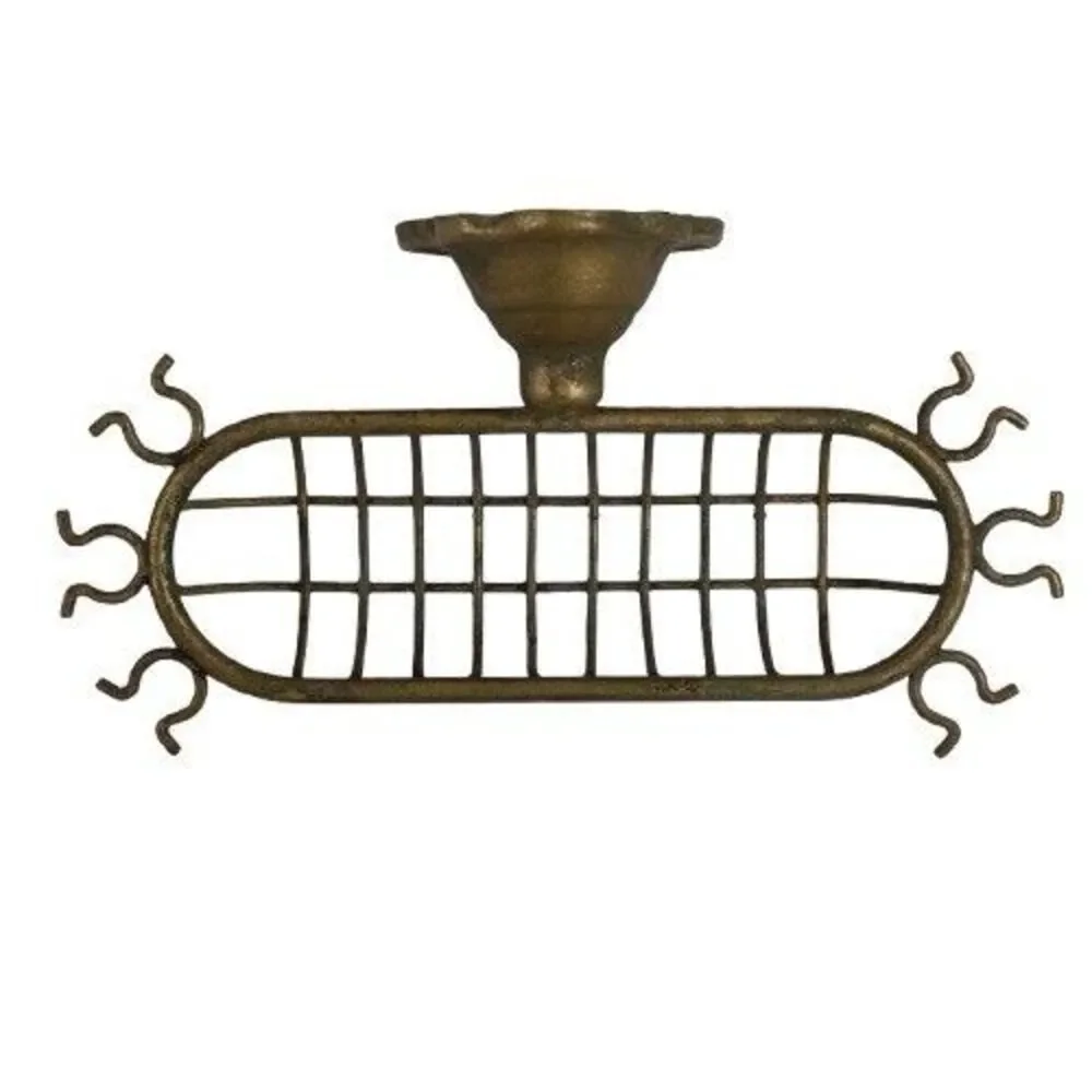 Vintage Old Retro Bathroom Soap Dish Holder Brass Wall Mounted w/ Sponge Hooks